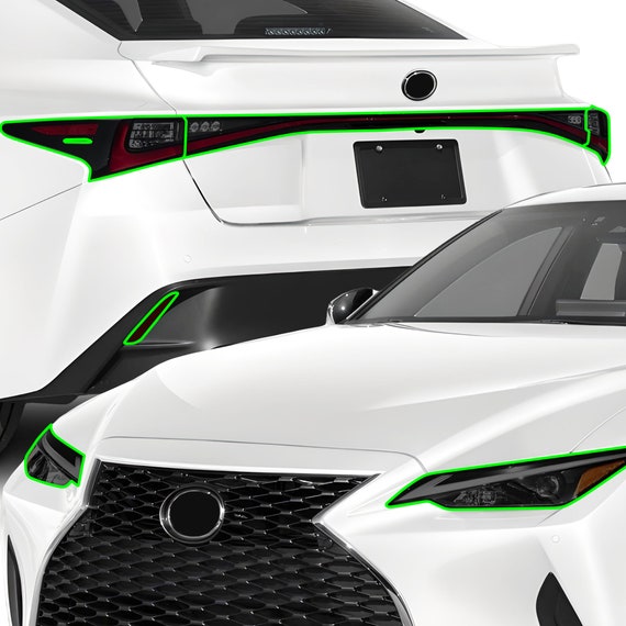 MotorSkinz Precut Vinyl Tint Overlays For 2021-2024 Lexus IS Rear Reflector – Smoke - View #4
