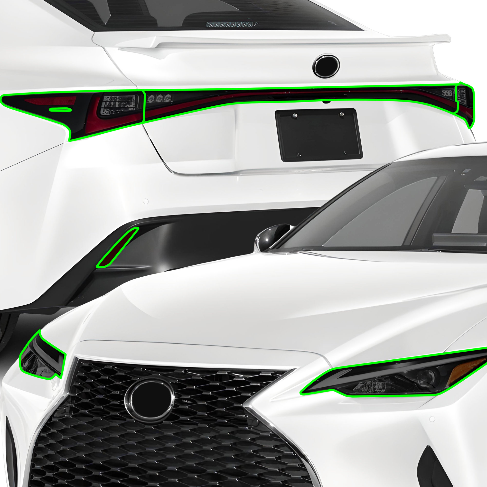 Purple DRL Headlight Tint Overlay Vinyl For 2021-2025 Lexus IS 300 IS 350