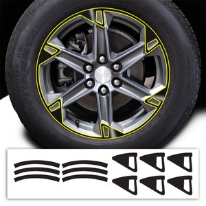 Fits Chevy Blazer 2023 2024 Wheel Rim Vinyl Chrome Delete Trim Blackout Decal Sticker Overlay Film