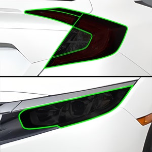 Pasuje do reflektorów tylnych Honda Civic Precut Smoked Vinyl Tint Kit Folia ochronna PPF Cover Headlight Taillight