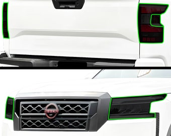 Passend für issan Frontier 2022-2025 Kopf Rücklicht Precut Smoked Vinyl Tönungskit Film Overlay PPF Scheinwerfer Rücklicht
