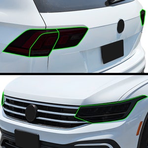 Fits Volkswagen Tiguan Head Tail Light Precut Smoked Vinyl Tint Kit Film Overlay PPF Headlight Taillight 2023 2022 2021 2020 2019 2018
