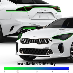Fits Kia Stinger 2018 - 2023 Head Tail Light Rear Reflectors