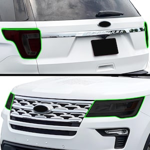 Fits Ford Explorer 2016 2017 2018 2019 Head Tail Light Precut Smoked Vinyl Tint Kit Film Overlay PPF Cover Headlight Taillight