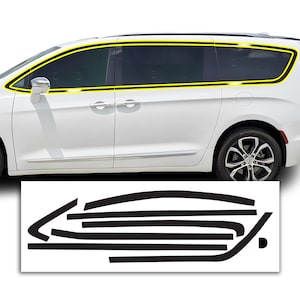 Fits Chrysler Pacifica Front Grille Side Rear Vinyl Chrome Delete Trim Blackout Decal Sticker Overlay Film 2022-2025