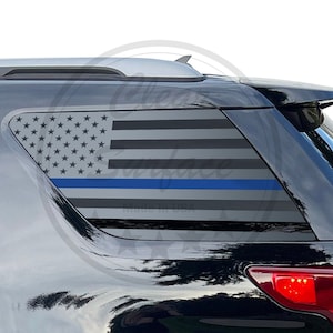 Fits 2011-2019 Ford Explorer Rear Quarter 3rd Window American Flag Decal Stickers 2013 2013 2014 2015 2016 2017 2018 2019 Blue Red Line