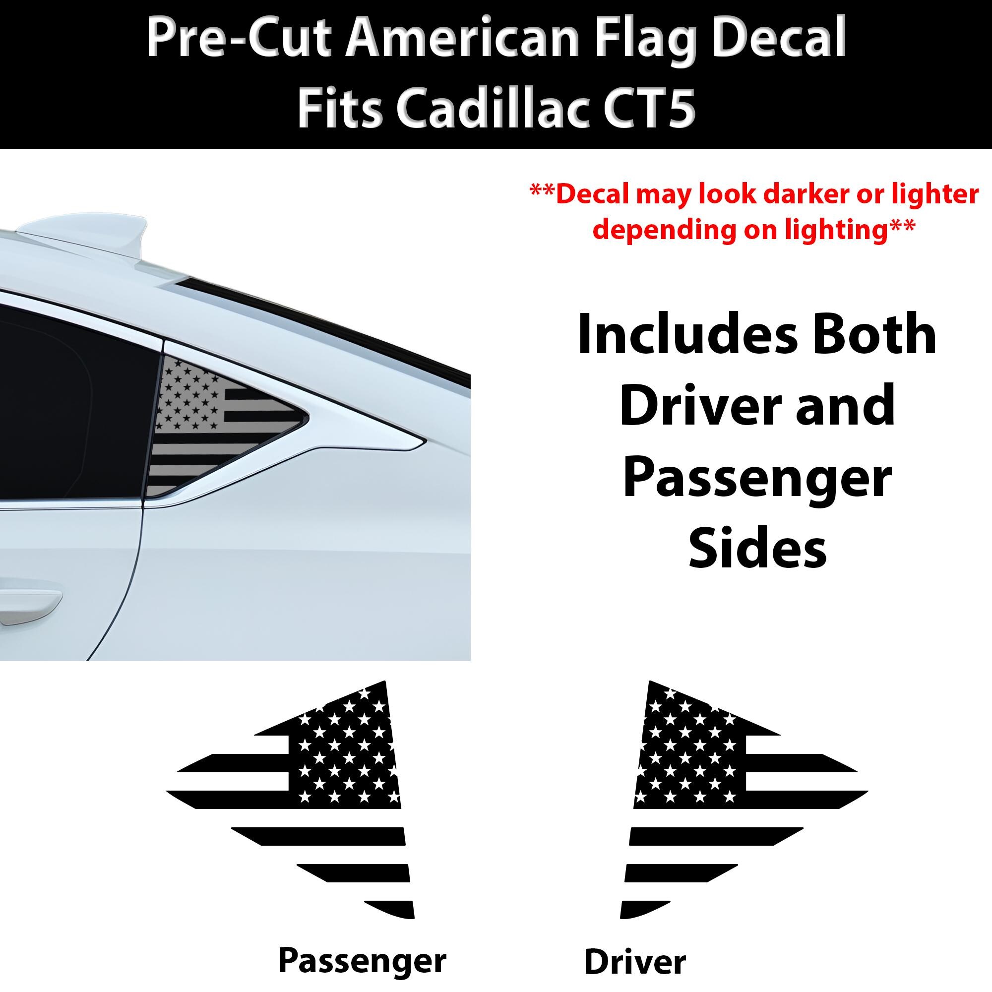 Cadillac CT5 (2020-2026) - American Flag Rear Window Vinyl Decal ...