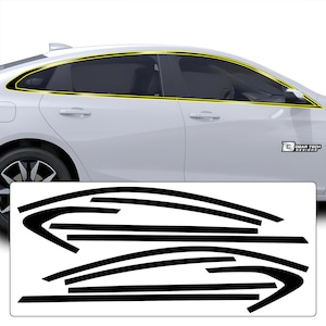 Fits Chevy Malibu 2019 - 2025 Side Window Rear Front Bumper Vinyl Chrome Delete Trim Blackout Decal Sticker Overlay Film