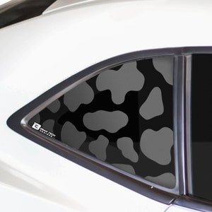 Fits 2010-2015 Chevrolet Camaro Rear Quarter Window Animal Cow Spots Print Vinyl Decal Sticker 2011 2012 2013 2014