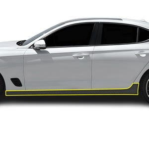 Fits Genesis G70 2019+ Side Skirt Rocker Panel Trim Gloss Black Carbon Fiber Vinyl Decal Sticker Film 2019 2020 2021 2022 2023 2024 2025