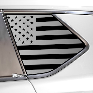 Fits Nissan Rogue 2021 2022 2023 2024 2025 Quarter Window American Flag Vinyl Decal Stickers Distressed Blue Red Pink Line