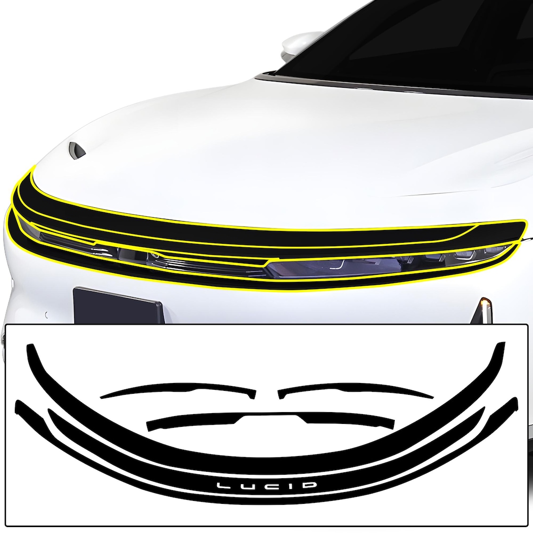 Fits Lucid Air 2022+ Front Vinyl Chrome Delete Trim Blackout Decal ...