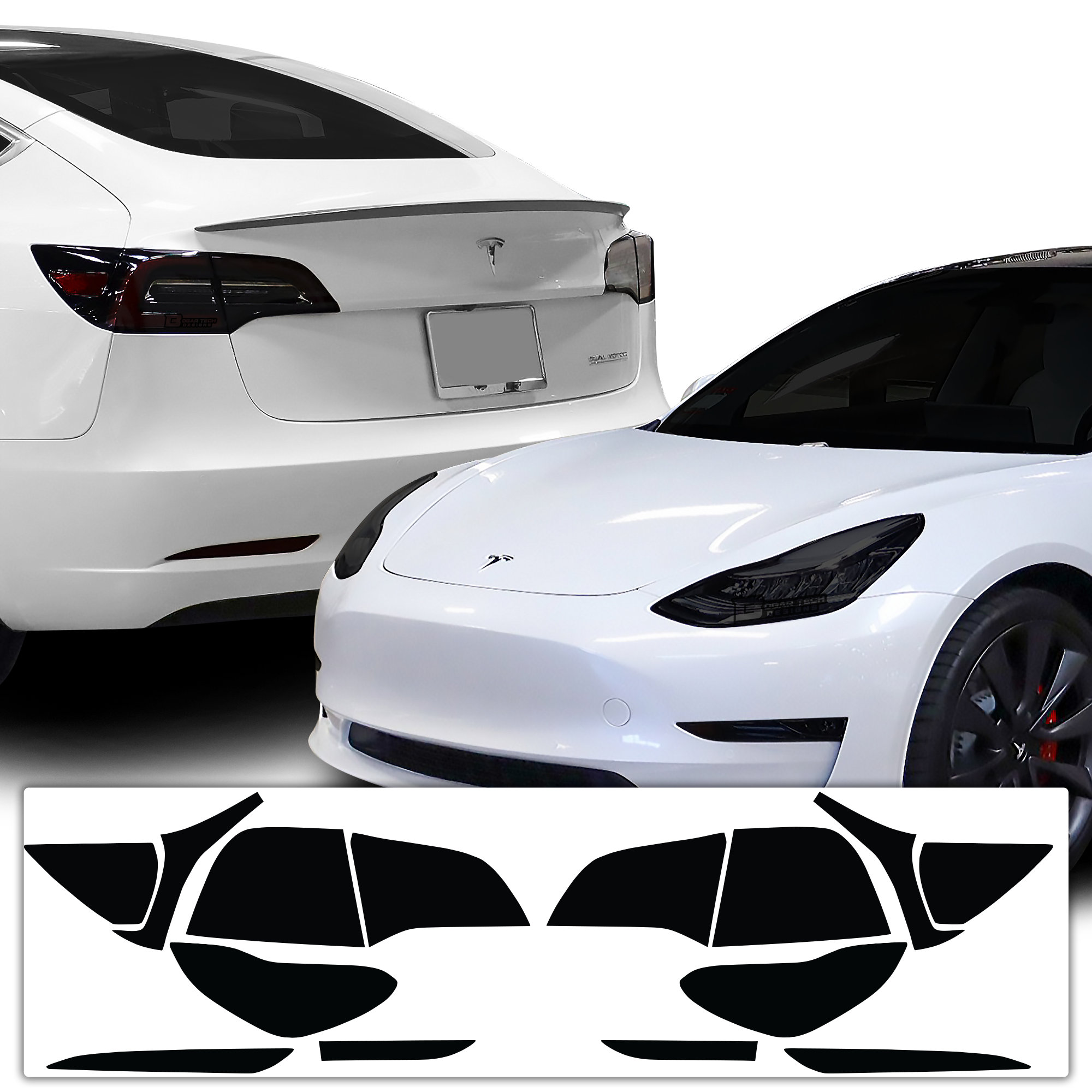 For Tesla Model 3 Y 2021-2023 Matte White Dashboard Door Side Panel Overlay  Trim