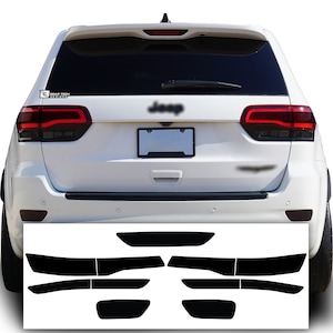 Fits 2014 - 2021 Jeep Grand Cherokee Taillight Hawkeye Style Reflector Third Brake Tail Light Lights Overlay Tint Film 2015 2016 2017 2018