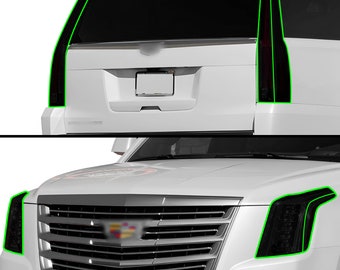 Kit de película de vinilo tintado ahumado precortado para faros delanteros y traseros Cadillac Escalade 2015-2020, cubierta de PPF para faros delanteros y traseros 2019, 2018 y 2017.