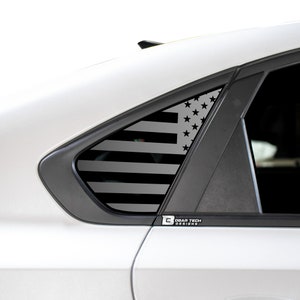Fits Kia Forte 2019 - 2023 Quarter Window American Flag Vinyl Decal Stickers Distressed Blue Red Line 2020 2021 2022
