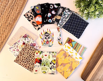 Handmade Cotton Reusable Cleansing Wipes, Washable Face Skincare Pads, Eco-Friendly Makeup Removers, 4 or 6 Pack