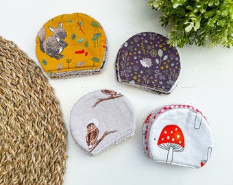 Forest Reusable Makeup Remover Pads, Hedgehog Make Up Rounds, Mushroom Facial Rounds