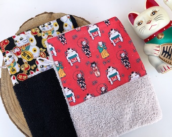 Neko Washcloth || Japanese Cat Shower MittensUnique Japanese PrintsSustainable Beauty RoutineJapanese AestheticCat Lovers