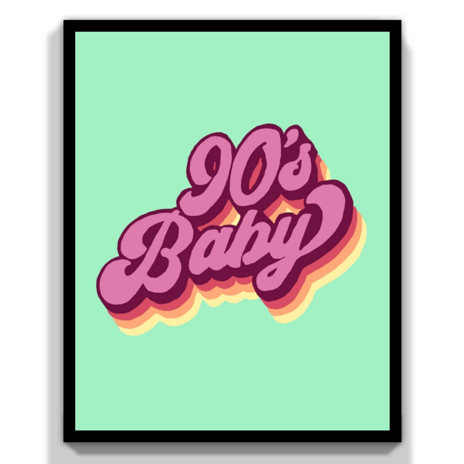 Born in the 90s '90s baby' art print. 90s baby print Etsy
