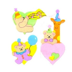Stickers ours en peluche Kromekote lion des sables d'anniversaire rares * vintage *