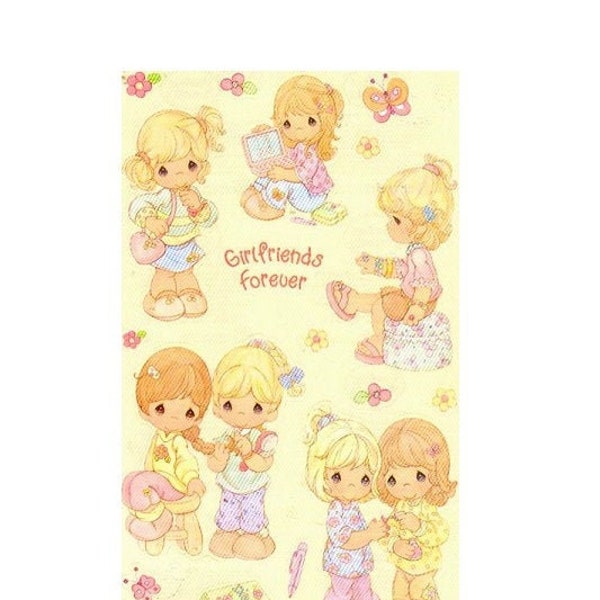 PRECIOUS MOMENTS - Girlfriends Forever Maxi Sandylion Stickers   1 sheet  Vintage Rare Kromekote