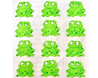 Kromekote FROGS FROG Sandylion Stickers VINTAGE