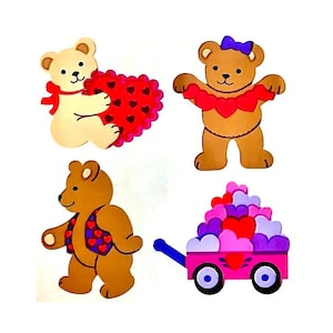 Adesivos de ursinho de pelúcia com corações Sandylion ** Vintage Raro ** Colecionador, Comerciante, Amor