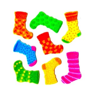 FUNKY SOCKS Fuzzy Sandylion Stickers - 1 square Vintage