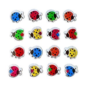 Stickers micro coccinelles scintillants lion des sables 1 carré vintage