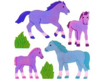 Vintage HORSE PONY Pearly MOP Sandylion Stickers 1 square
