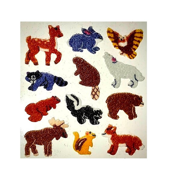 FOREST ANIMALS Fuzzy Sandylion Stickers 1 Square RARE - Etsy FOREST ANIMALS Fuzzy Sandylion Stickers 1 Square RARE - Etsy