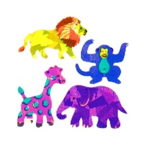 BABY ZOO TIERE Prismatic Sandylion Sticker - 1 quadratisch Vintage