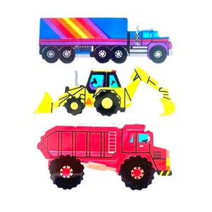 BOUW VRACHTWAGENS Mylar Sandylion Stickers - 1 vierkante Zeldzame Vintage