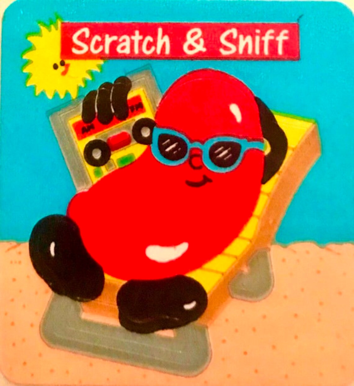 Scratch 'n Sniff JELLY BEAN Sandylion Stickers 1 Square Etsy Australia