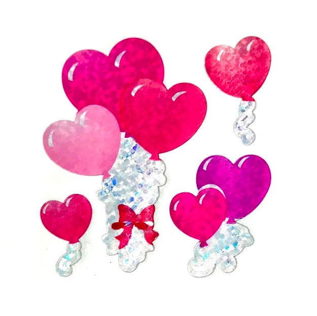 1 Square Sparkle Vintage Heart Shape Balloons Sandylion HEART SHAPED BALLOONS 