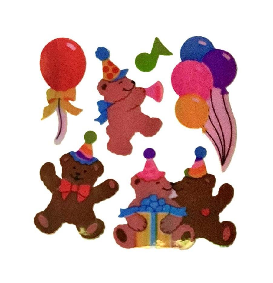 TEDDY BEARS BIRTHDAY Pearly Sandylion Stickers 1 square  Rare *Vintage*