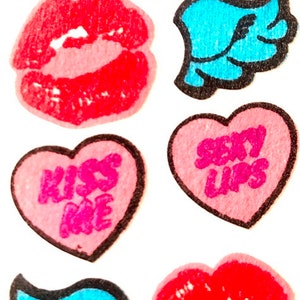 Scratch 'n Sniff Design a Tattoo Sandylion Stickers 1 square RARE Vintage Lips-Kiss Me