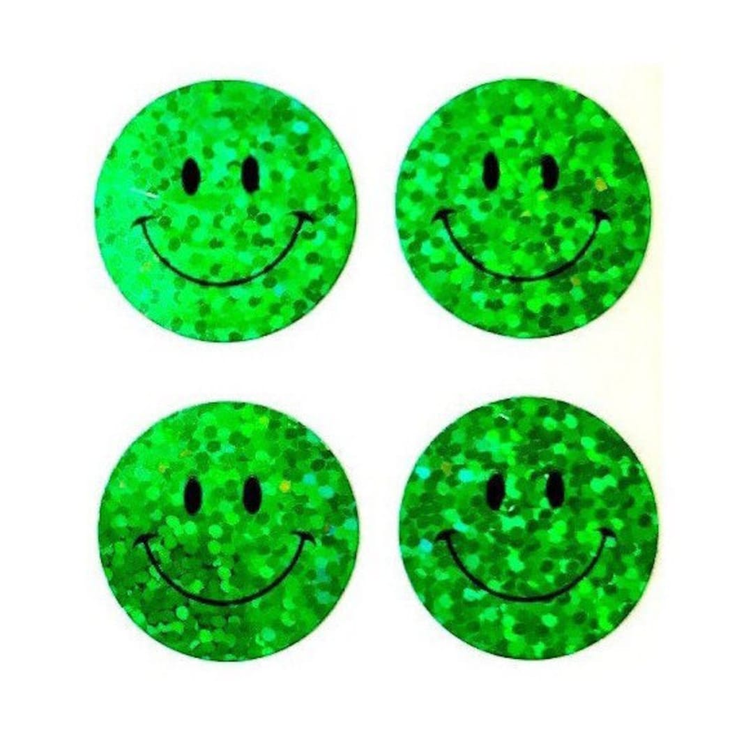 GELUKKIG GEZICHT GROEN Glittery Emoji Sandylion Stickers - Zeldzame Vintage  - Etsy België, image size:1080x1056