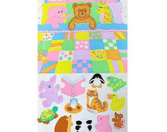TEDDY BEAR Story Time Maxi Kromekote Sandylion Stickers   1 sheet *Vintage* RARE