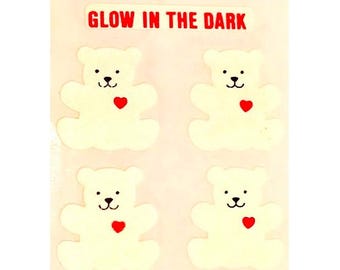 Glow in the Dark TEDDY BEAR Sandylion Stickers  1 square