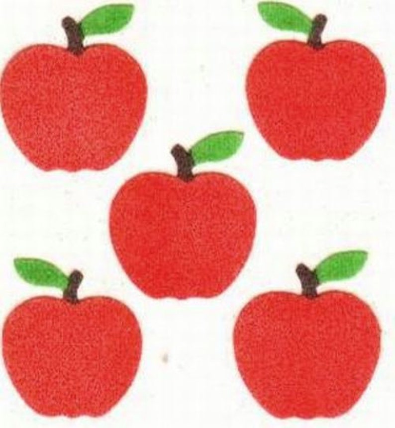 RED APPLES Fuzzy Sandylion Stickers - 1 Square Vintage - Etsy Canada