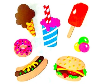 JUNK FOOD Kromekote Sandylion Stickers *1 square* Vintage