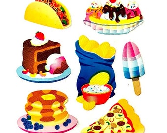 Taco Sundae Cake Chips Popsicle Pancakes Pizza FOOD Sandylion Stickers - 1 square  Rare Food