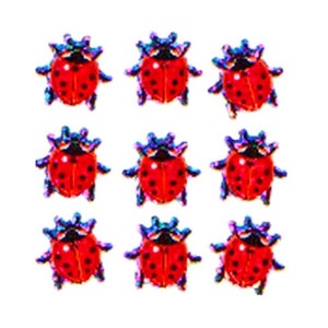 Adesivi Micro Glittery Sandylion Ladybugs 1 quadrato Vintage