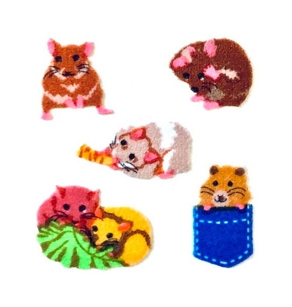 Stickers HAMSTERS JOUANT au lion des sables flou 1 carré Rare vintage ...