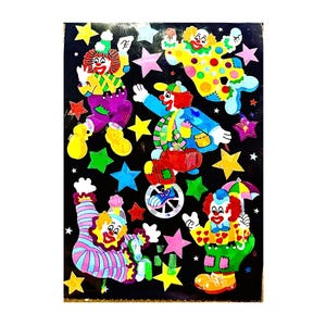 Adesivos CLOWN CLOWNS Maxi Prismatic Sandylion 1 folha ** Raro Vintage **