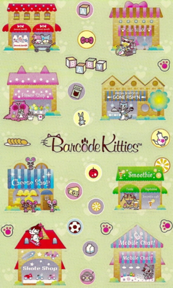 BARCODE KITTIES Theme Sandylion Stickers 1 strip **You Choose Design