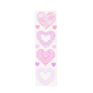 ELEGANTE HERZEN mit LACE Kromekote Sandylion Sticker - 1 Streifen **Vintage**