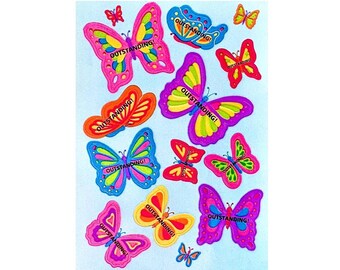 OUTSTANDING BUTTERFLIES Maxi Kromekote Sandylion Stickers **  1 sheet *Vintage*